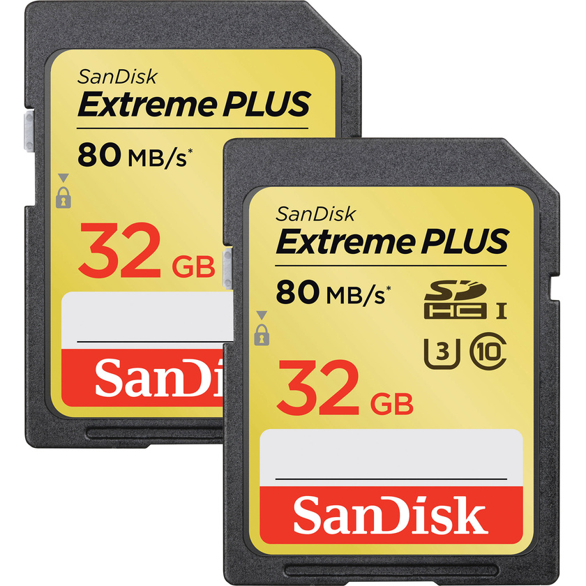 SanDisk 32GB Extreme SDHC Memory Card (2-Pack)