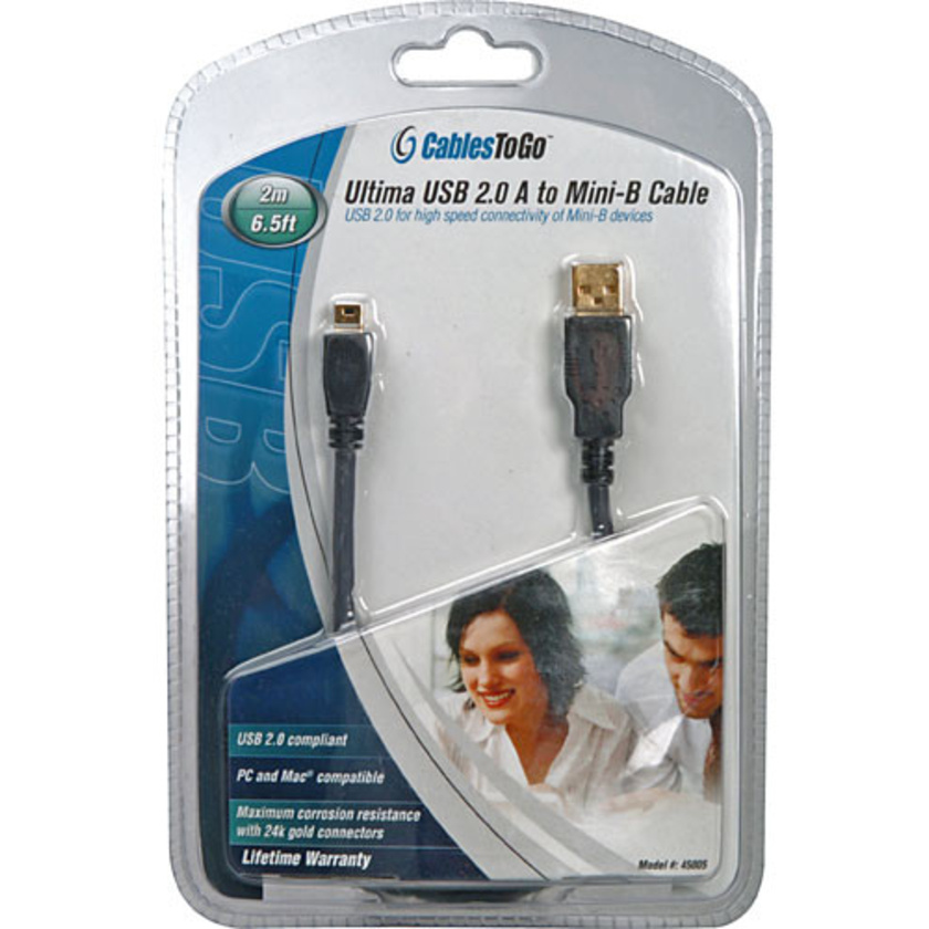 C2G 6.6' (2 m) Ultima USB 2.0 A/mini-B Cable (Black)