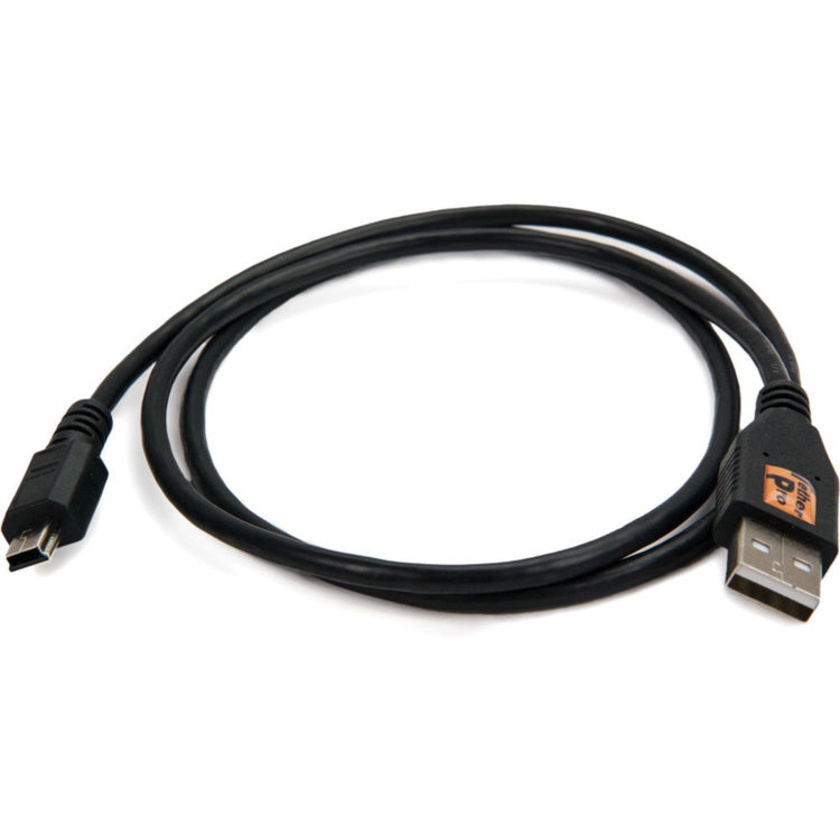 Tether Tools TetherPro USB 2.0 A Male to Mini-B 5 Pin (Black, 3')