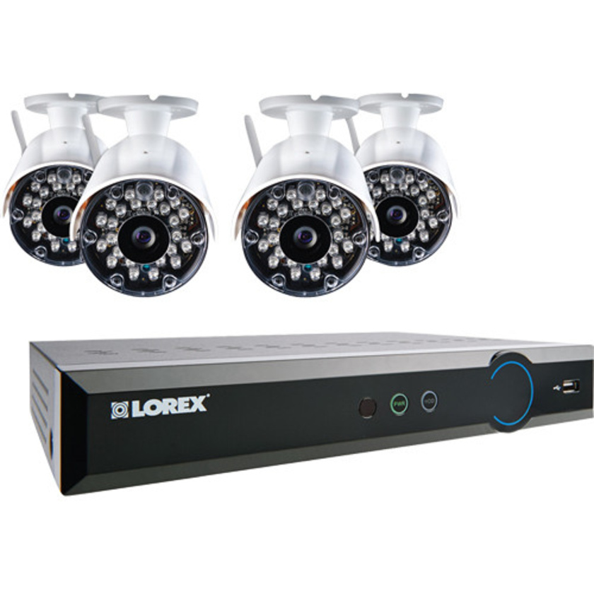 Lorex LH038 Eco Blackbox3 8-Ch 1TB HDD DVR and Four Wireless Outdoor Cameras