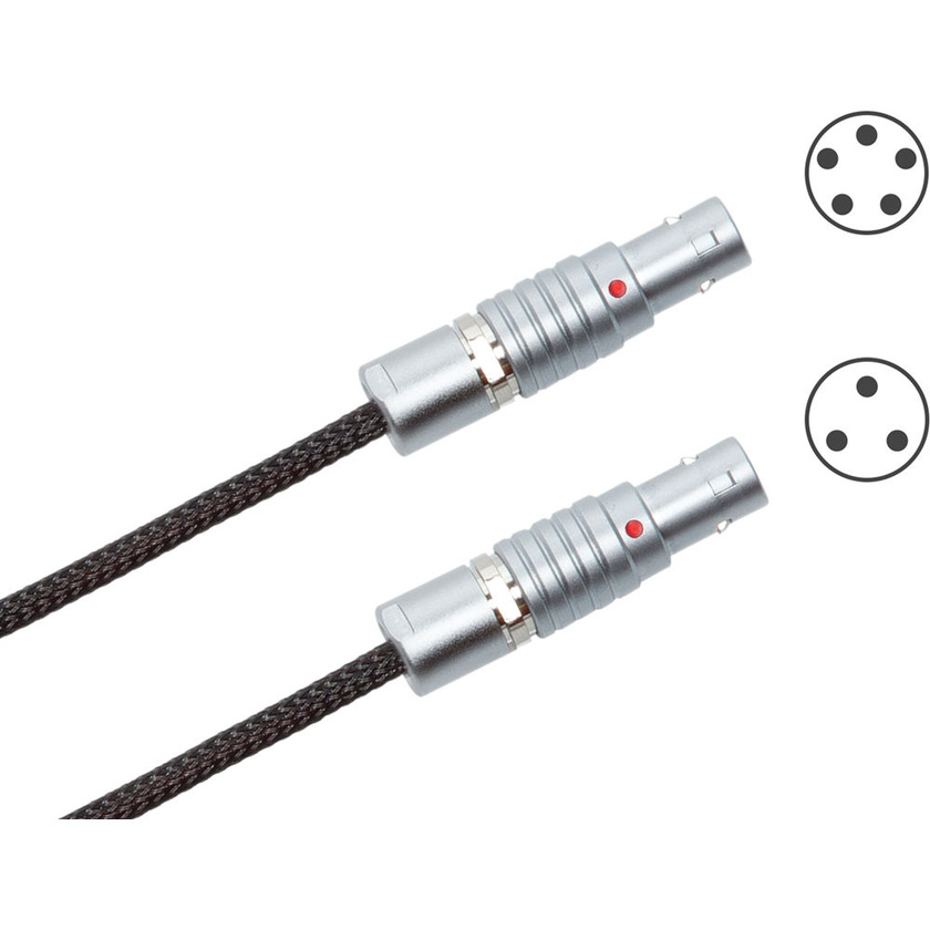 Redrock Micro 3-Pin LEMO to 5-Pin LEMO flexCable for microRemote Fingerwheel (24")
