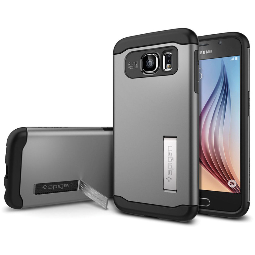 Spigen Samsung Galaxy S6 Case Slim Armor (Gunmetal, Retail Packaging)