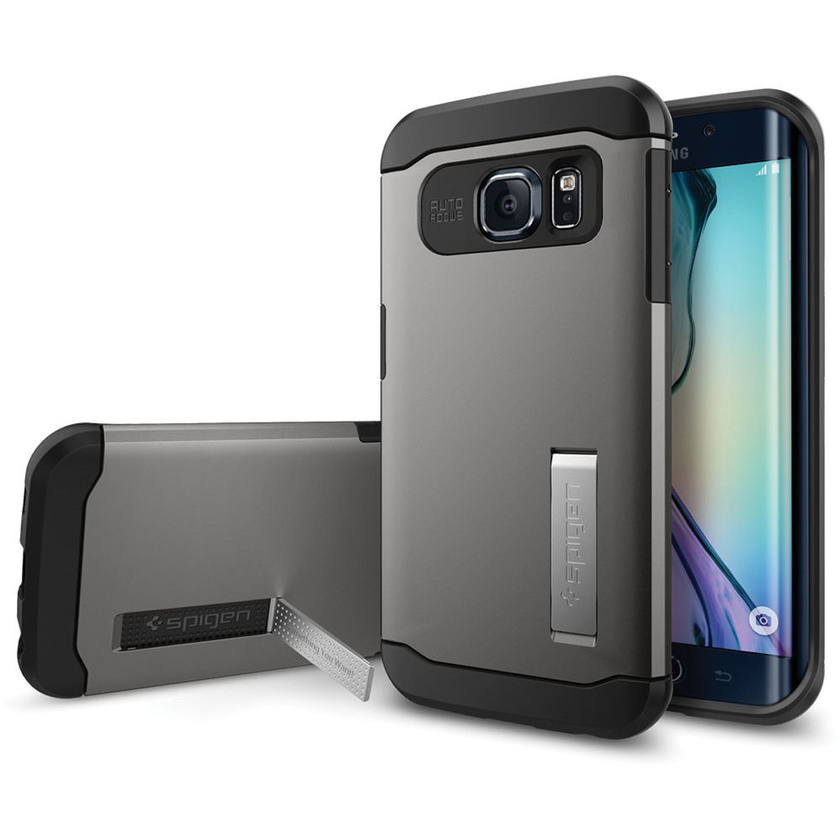 Spigen Samsung Galaxy S6 Edge Case Slim Armor (Gunmetal, Retail Packaging)
