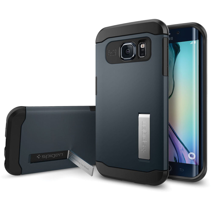 Spigen Samsung Galaxy S6 Edge Case Slim Armor (Metal Slate, Retail Packaging)