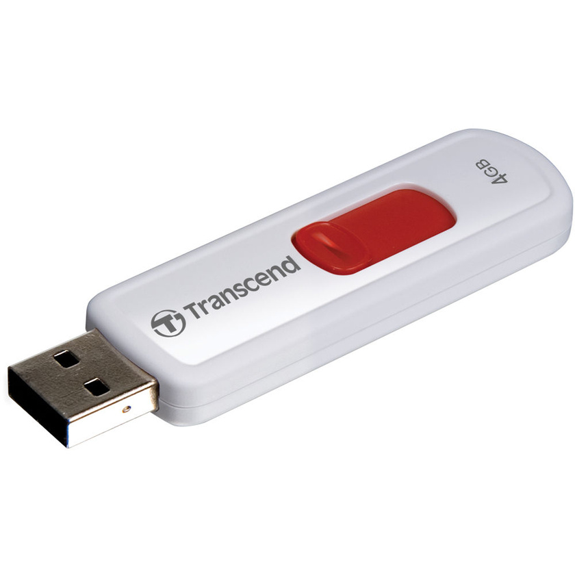 Transcend 4GB JetFlash 530 USB 2.0 Flash Drive (White, Red Slider)