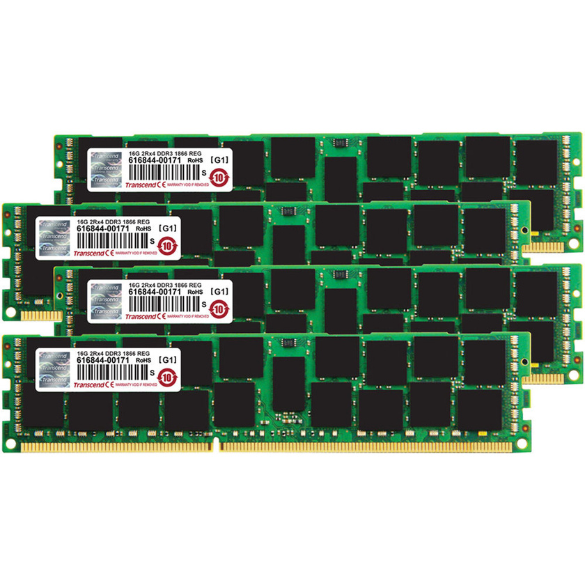Transcend JetMemory 64GB (4 x 16GB) DDR3 DIMM 1866 MHz DRAM Memory Kit for Mac