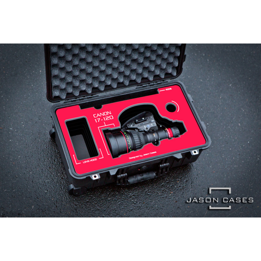 Jason Cases Canon 17-120mm Lens Case with Red overlay