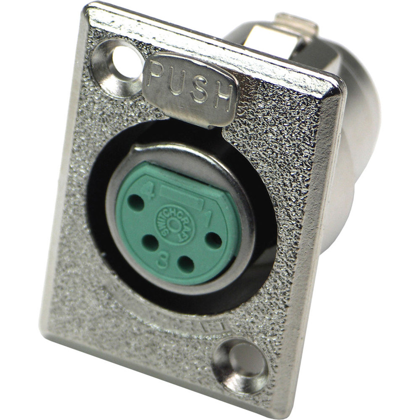 Switchcraft D Series 4-Pin XLR Female (Nickel Finish, Silver Pins)
