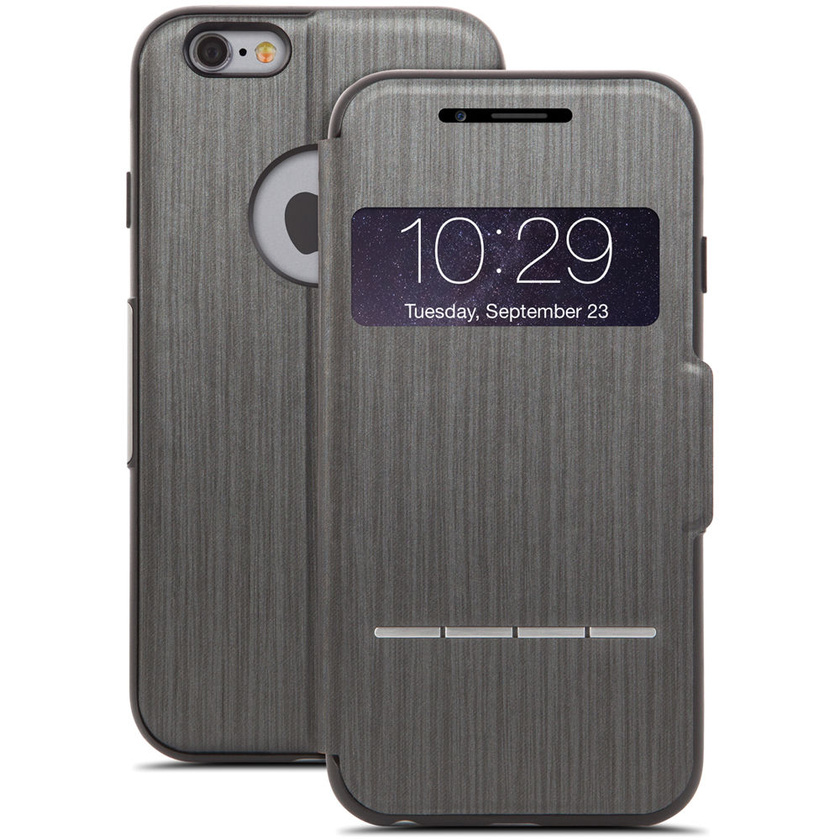 Moshi SenseCover Touch-Sensitive Flip Case for Apple iPhone 6 (Steel Black)