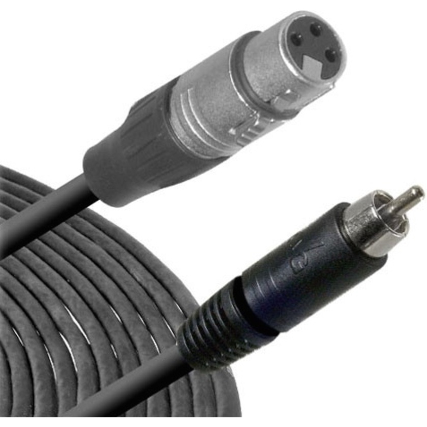 Hosa XRF-102 XLR Female to RCA Male Audio Interconnect Cable - 2'