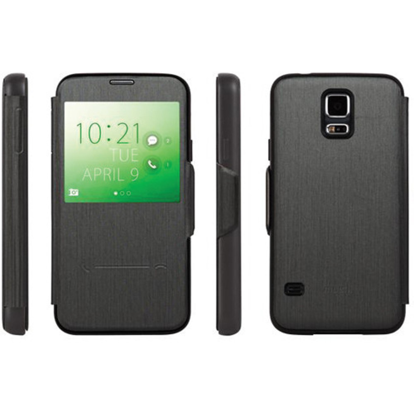 Moshi SenseCover Touch Sensitive Flip Case for Samsung Galaxy S5 (Steel Black)