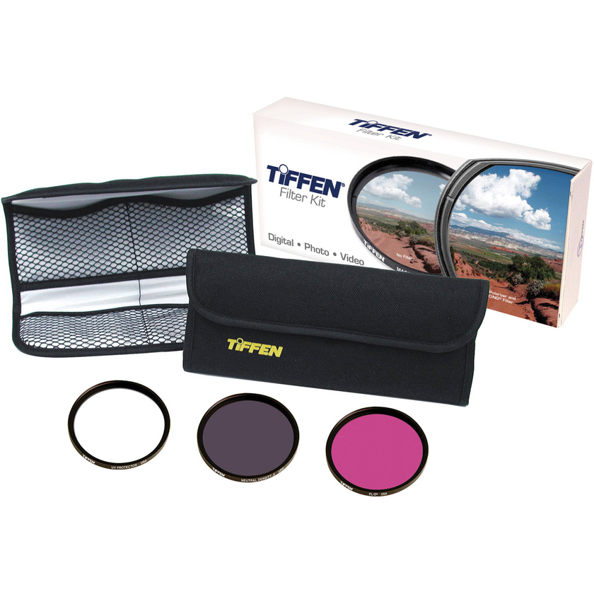 Tiffen 77mm Video Intro (DLX 3 Filter) Kit (UV Protector, ND 0.6, FLD Filters & 4 Pocket Pouch)