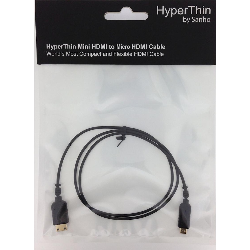 Hyper HyperThin Mini HDMI to Micro HDMI Cable - 2.6' (Black)