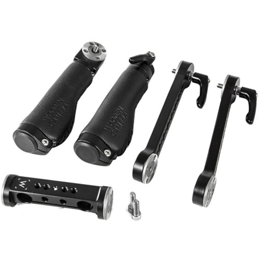 Wooden Camera Rosette Handle Kit (Black Leather)