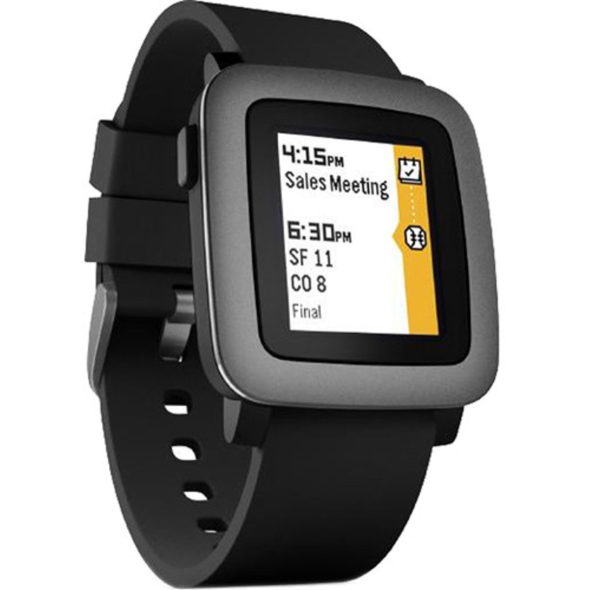 Pebble Time Smartwatch (Black with Black Bezel)
