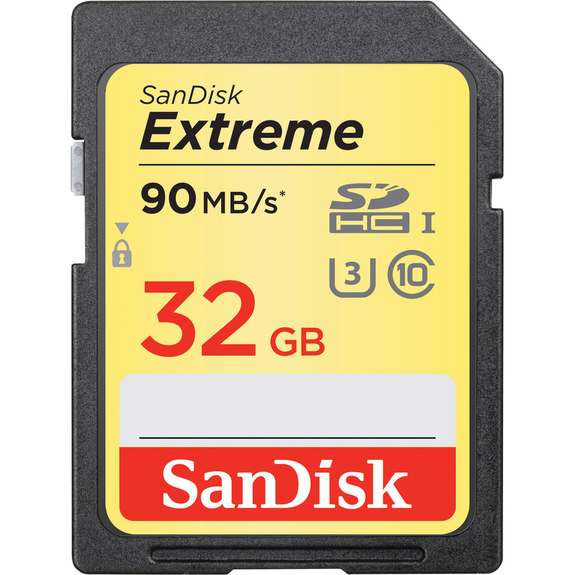 SanDisk 32GB Extreme UHS-I U3 SDHC Memory Card (Class 10)