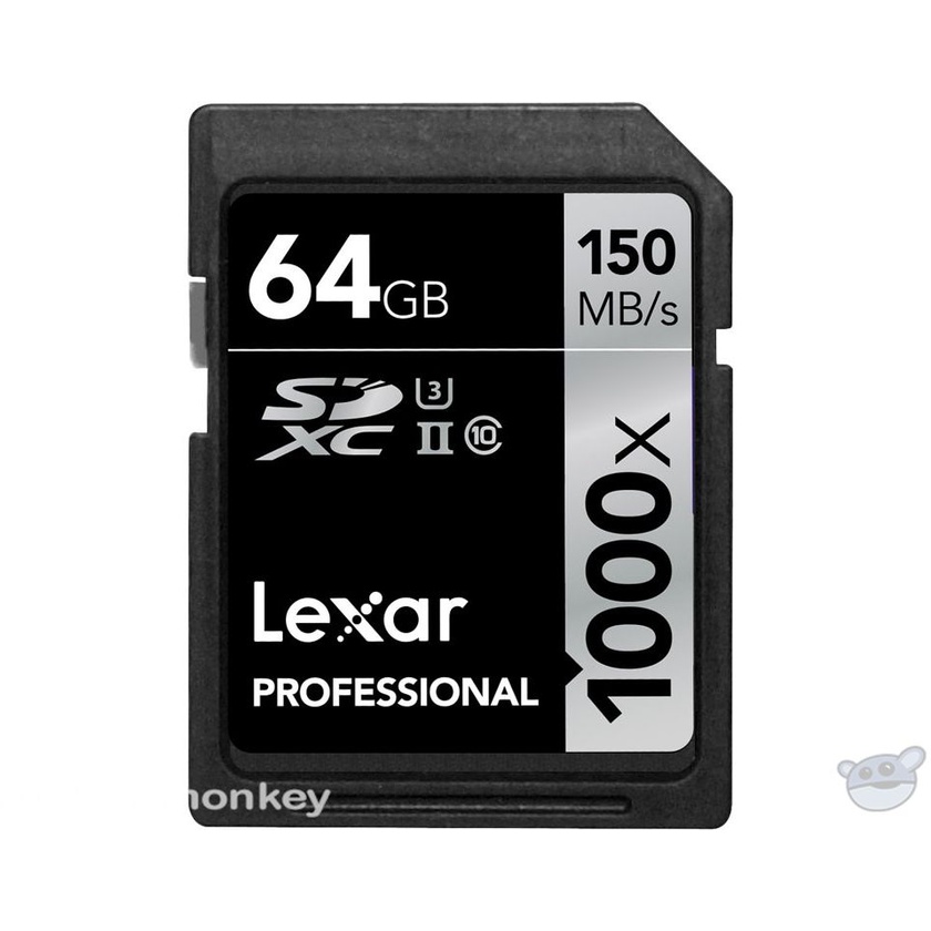 Lexar 64GB Professional 1000x UHS-II SDXC Memory Card (Class 10, UHS Speed Class 3)