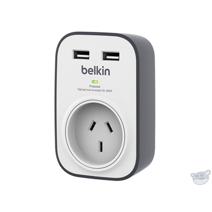 Belkin SurgeCube 1 Outlet Surge Protector with 2 x 2.4A Shared USB Charging