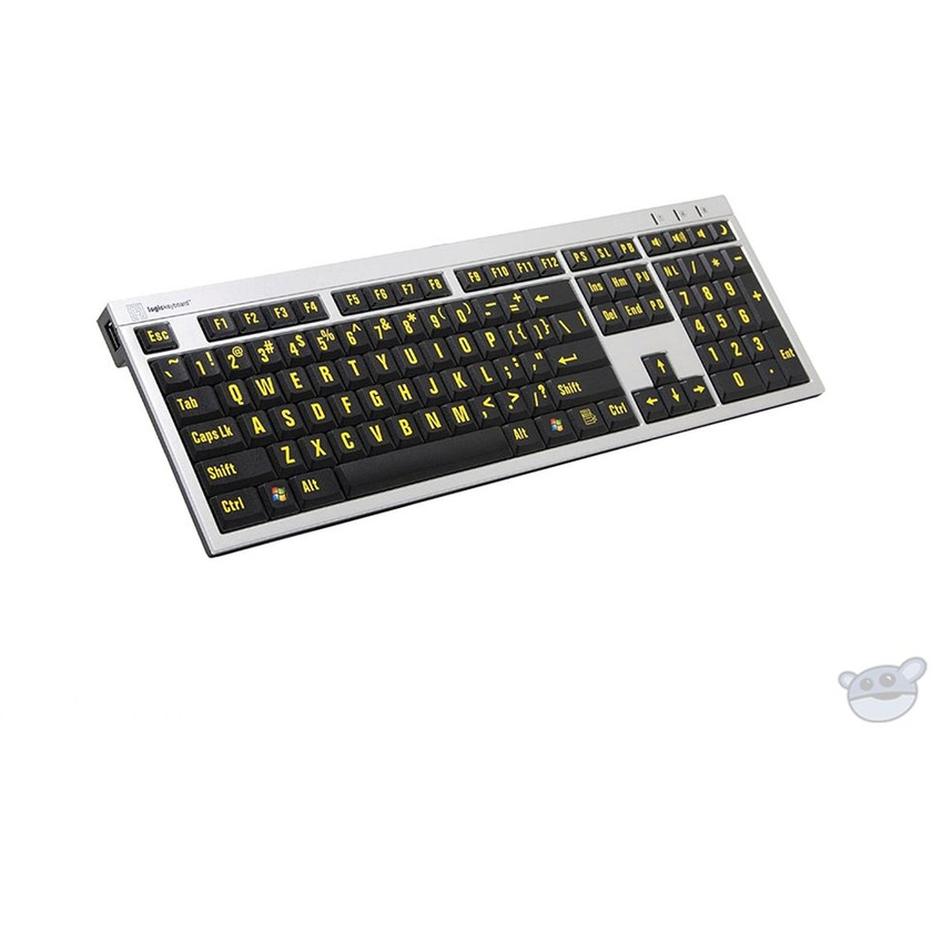 LogicKeyboard XLPrint PC Slim Line Keyboard with Large Print (Yellow on Black)