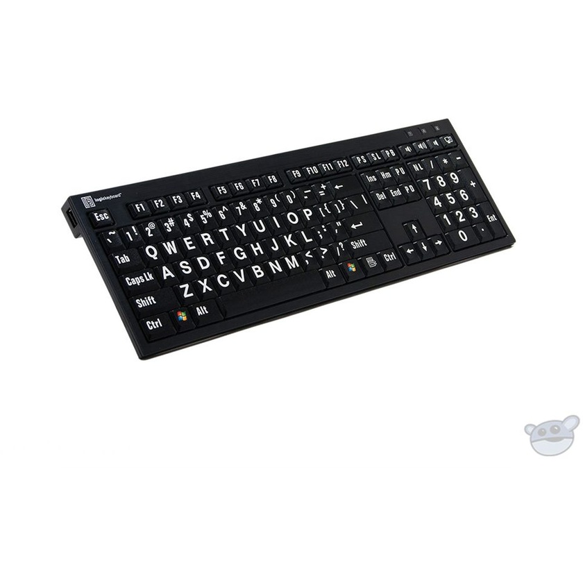 LogicKeyboard XL Print NERO PC Slim Line White on Black Keyboard