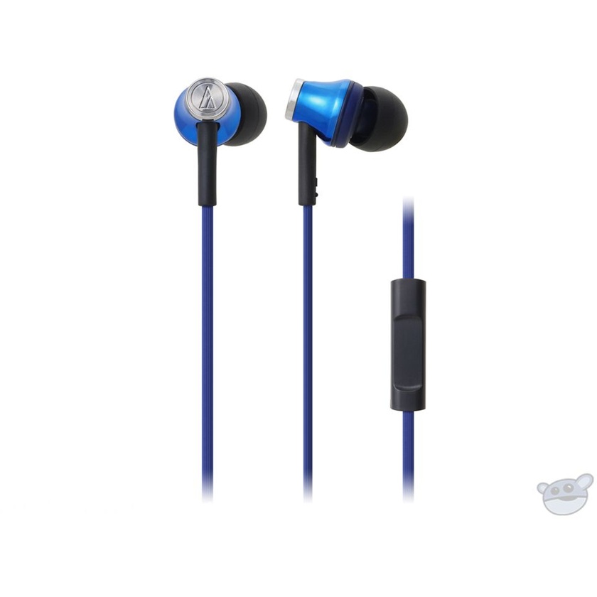 Audio Technica ATH-CK330iS In-ear Headphones with Inline Control and Mic (Blue)