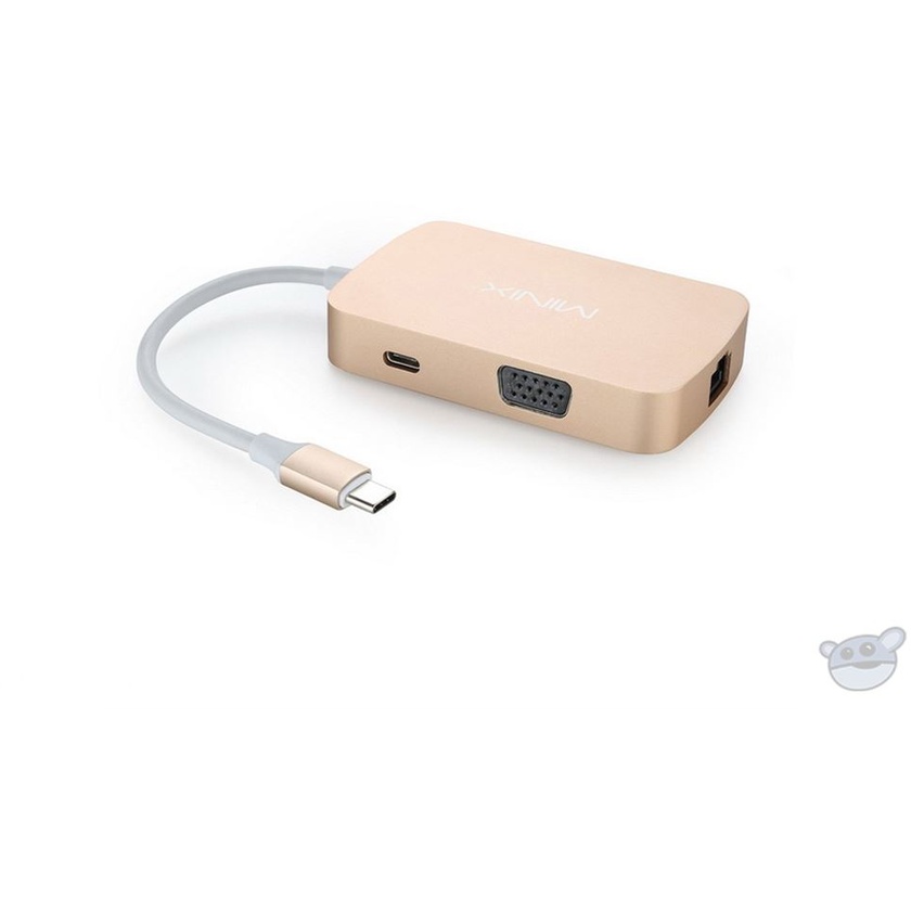 MiniX NEO USB-C Multiport Adapter with VGA (Gold)