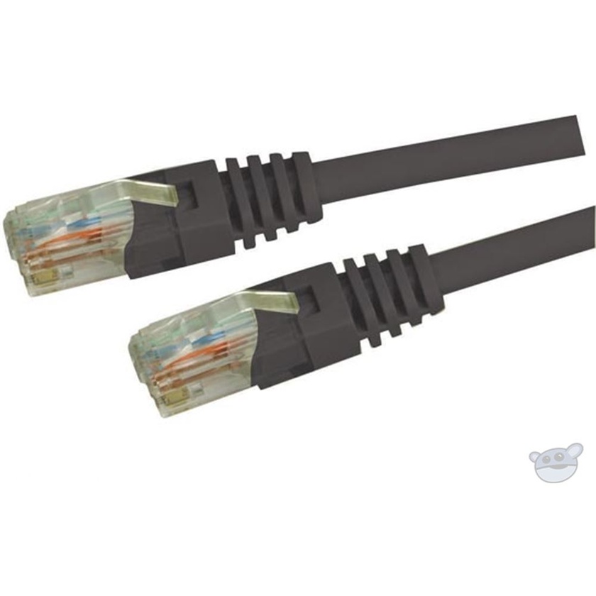 DYNAMIX 15M Cat5E UTP Patch Lead - Slimline Molding & Latch Down Plug (Black)