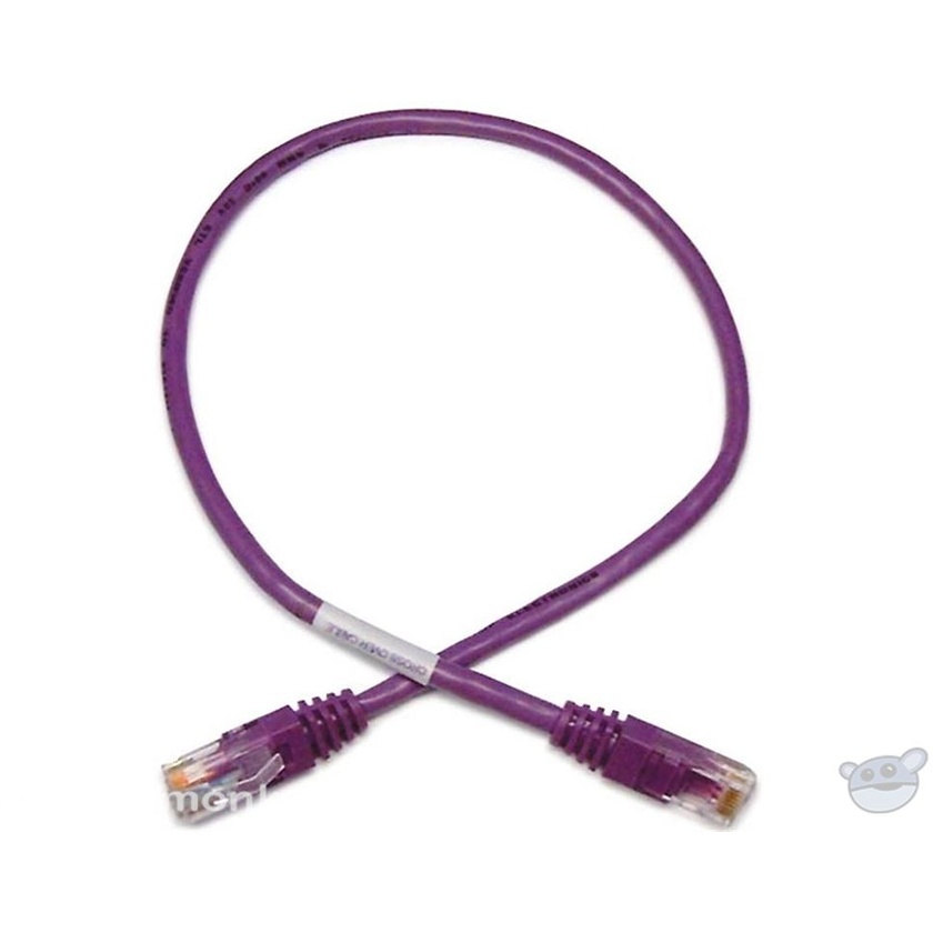 DYNAMIX 20M Cat5E UTP Cross Over Patch Lead with Label - Slimline Molding & Latch Down Plug (Purple)