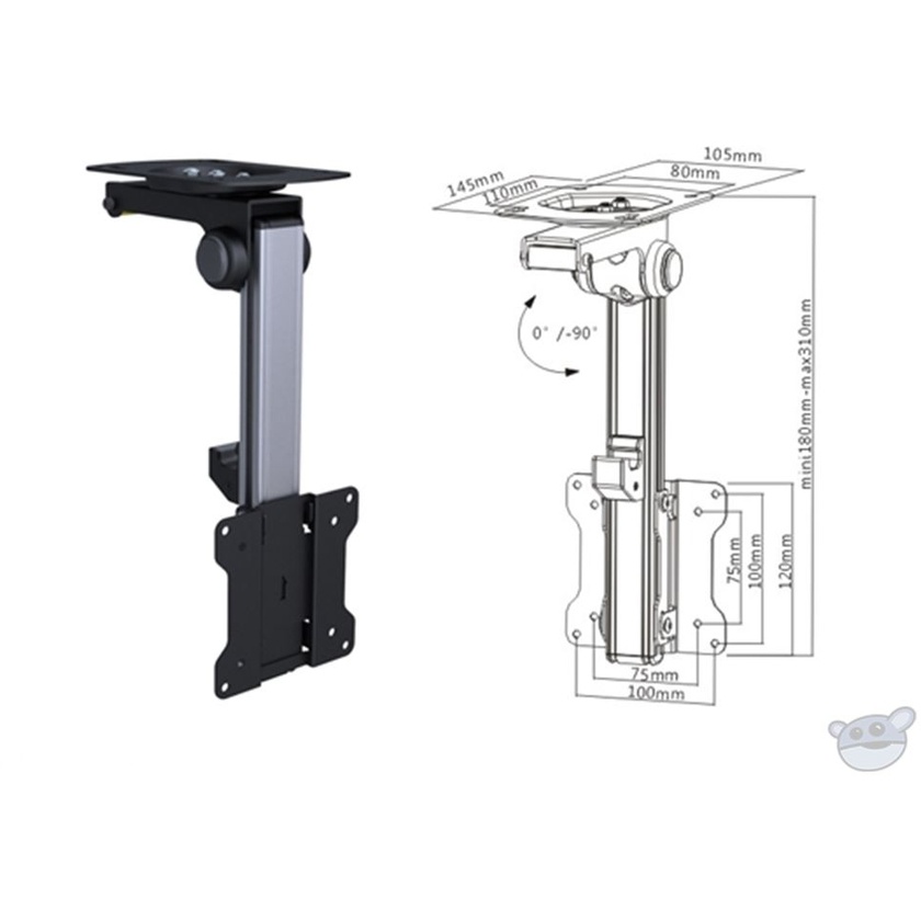 Brateck LCD-CM211 13-27" Folding LCD Ceiling/Under Cabinet Mount