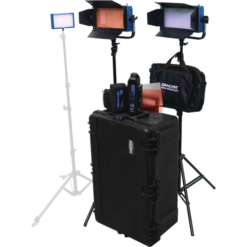 Dracast Tungsten 3-Light Interview Kit with V-Mount Battery Plates
