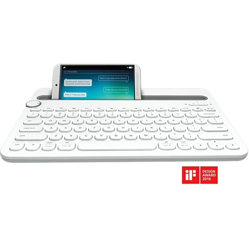 Logitech K480 Bluetooth Multi-Device Keyboard (White)