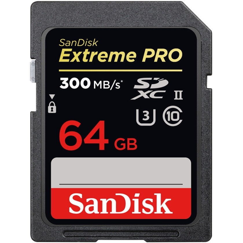 SanDisk 64GB Extreme PRO UHS-II SDXC Memory Card (300 MB/s)