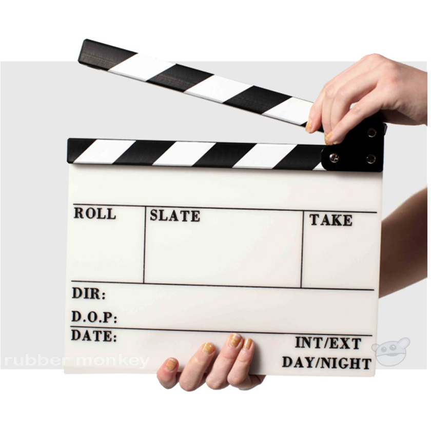 Pro Elite Clapper Board Slate - Black and White