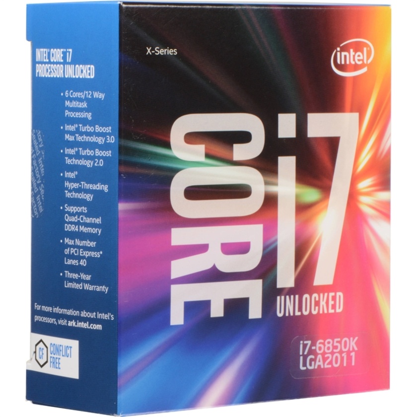 Intel Core i7-6850K 3.6 GHz Six-Core LGA 2011-v3 Processor