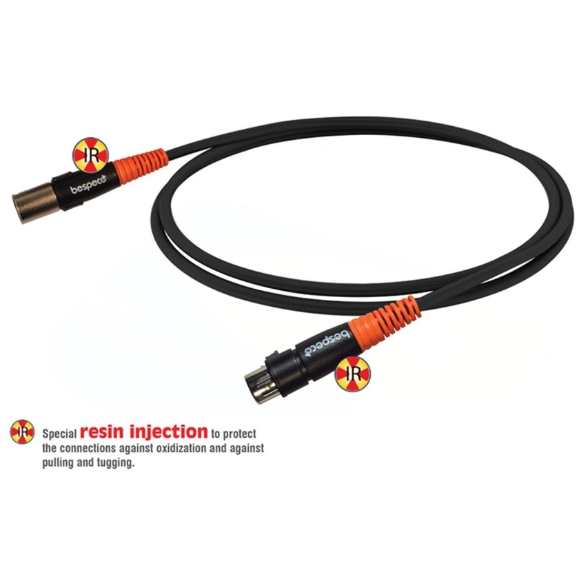 Bespeco Cannon XLR Male to Female XLR Cable (Black/Orange, 9.8')