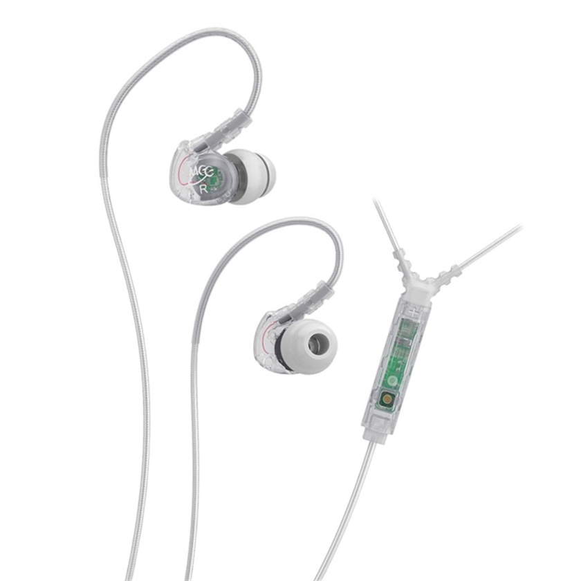 MEElectronics Sport-Fi M6P Memory Wire In-Ear Headphones with In-Line Mic Remote Control (Clear)