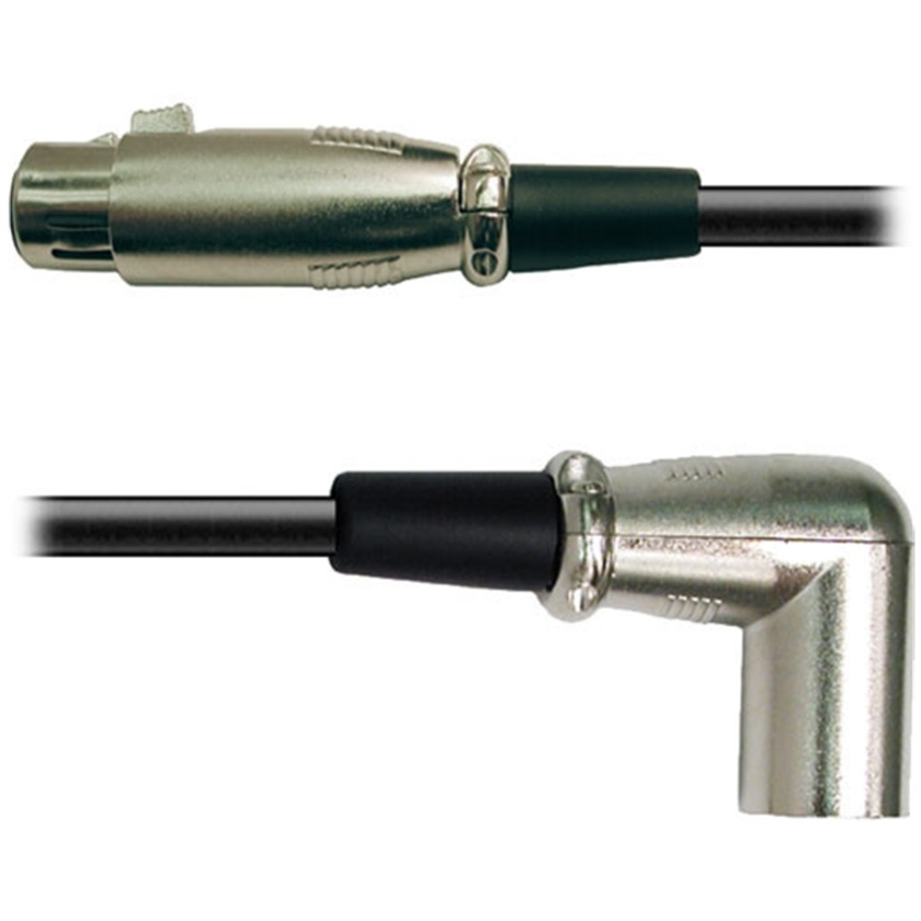 Hosa XRR-101.5 3-Pin XLR Female to XLR Angled Male Balanced Interconnect Cable - 1.5'