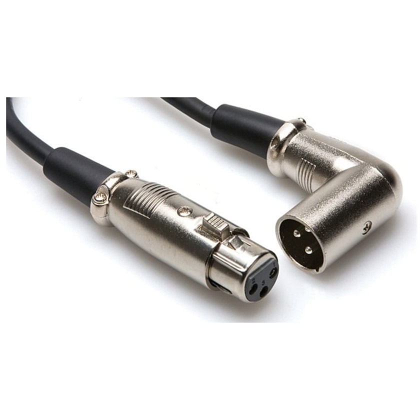 Hosa XRR-103 3-Pin XLR Female to XLR Angled Male Balanced Interconnect Cable - 3'