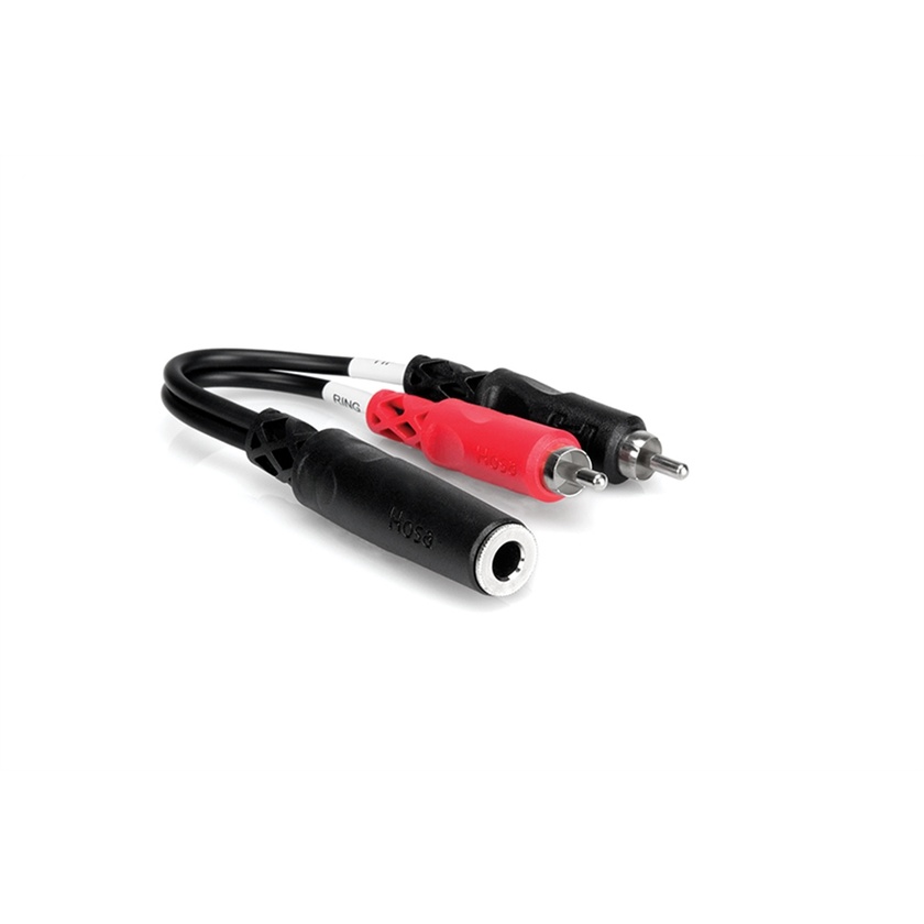 Hosa YPR-257 Stereo 1/4" Female to 2 RCA Male Y-Cable - 6"