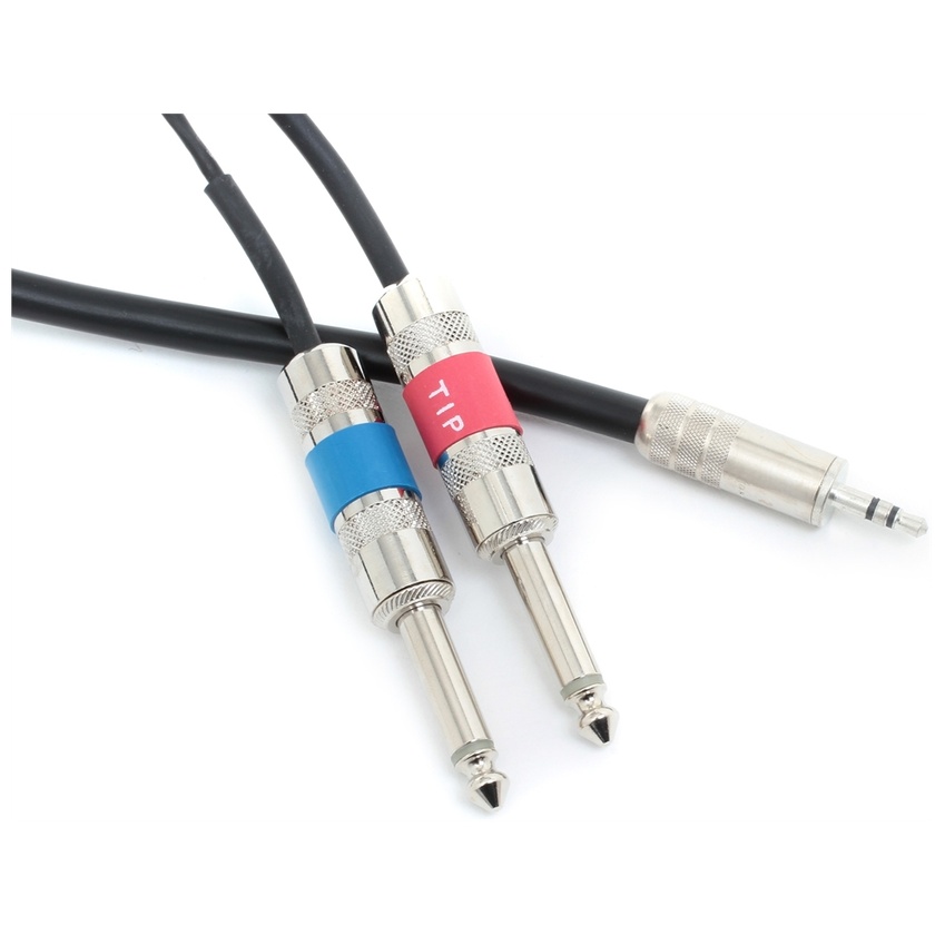 Pro Co Sound Stereo Mini (3.5mm) Male to 2 Mono 1/4" Male Soundcard Patch Y-Cable - 5'