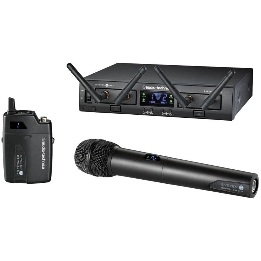 Audio Technica ATW-1312 System 10 PRO Rack-Mount Digital UniPak/ Handheld Combo System (2.4 GHz)
