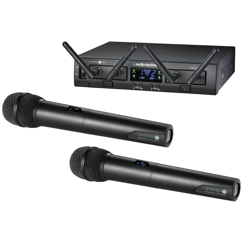 Audio Technica ATW-1322 System 10 PRO Rack-Mount Digital Dual Handheld Mic System (2.4 GHz)
