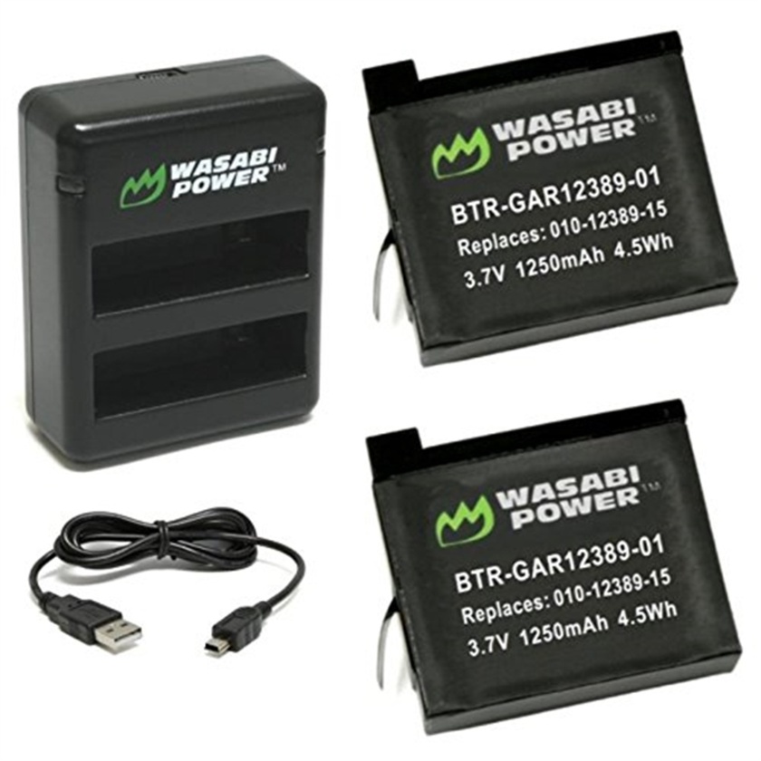Wasabi Power Battery and Dual Charger Kit for Garmin VIRB Ultra 30 (2-Pack)