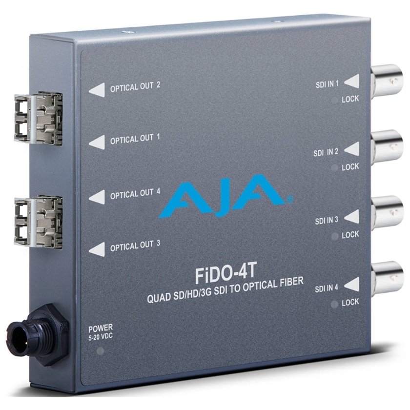 AJA FiDO-4T Quad Channel 3G-SDI to LC Fiber Mini Converter