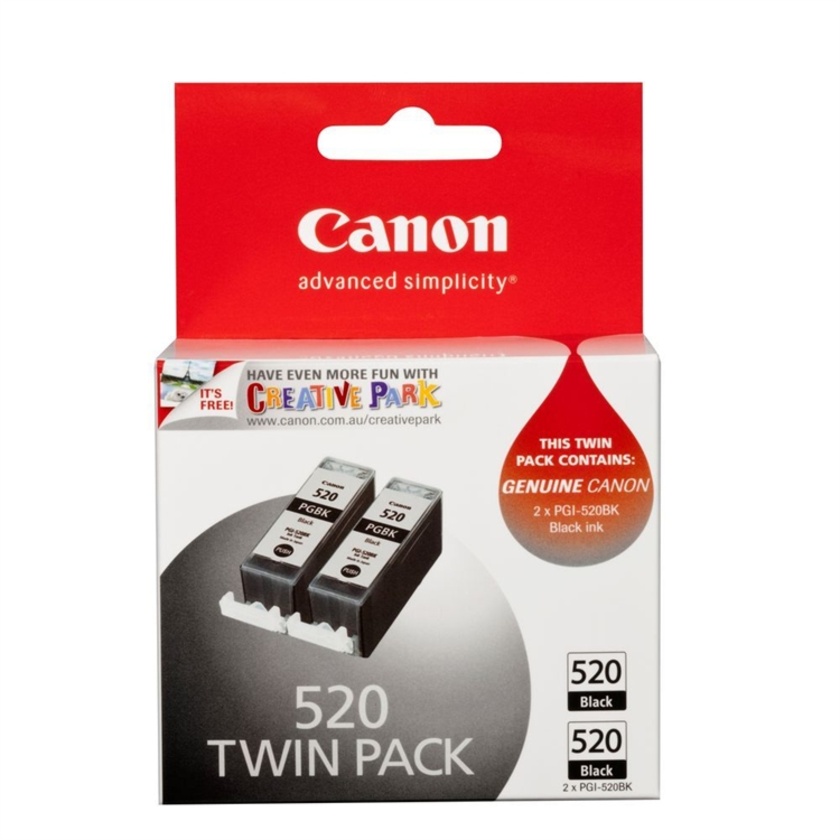 Canon PGI-520 Black Twin Pack Ink Cartridges