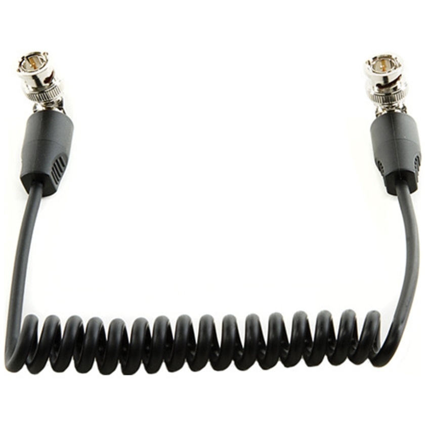 SHAPE Coiled SDI Cable with Right Angle Connectors (10")