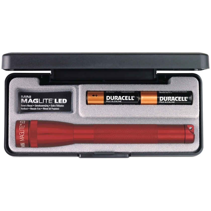 Maglite Mini Maglite 2-Cell AA LED Flashlight with Presentation Box (Red)