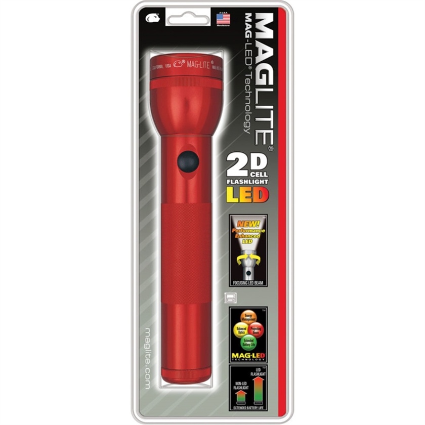 Maglite LED 2-Cell D Flashlight (Red)