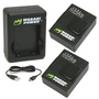 Wasabi Power Battery & Dual Charger for GoPro Hero3, Hero3+ (2-Pack)