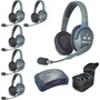 Eartec HUB6D UltraLITE and HUB 6-Person System with 6 Double Remote Headsets